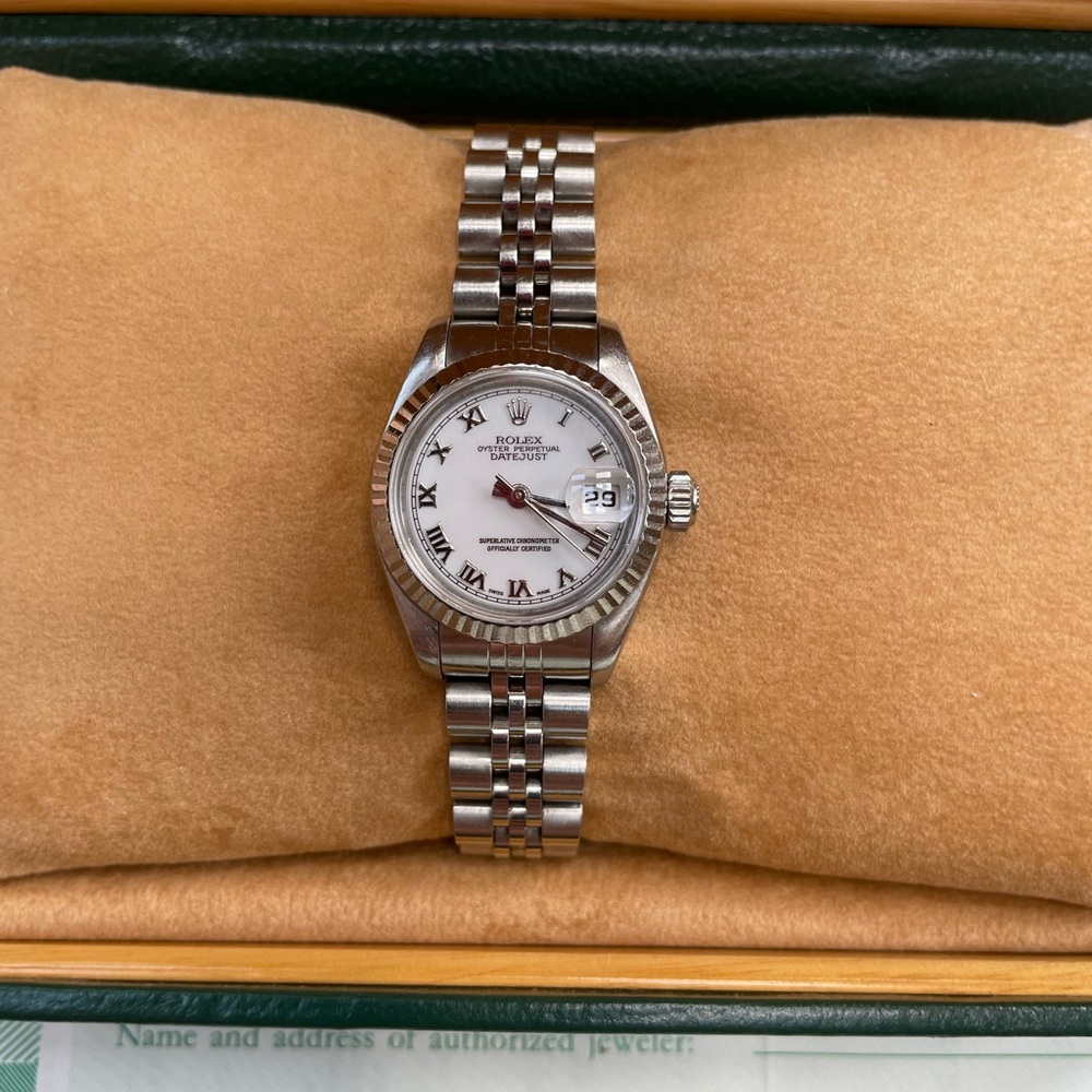 ROLEX DATEJUST WHITE ROMAN DIAL